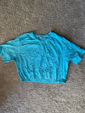 JoyLab Turquoise Cropped Crew Tee